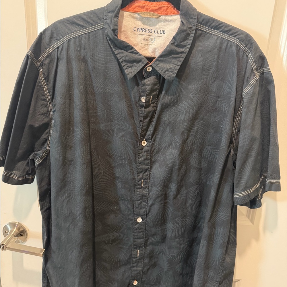 Cypress Club Men's Navy Casual Button Down Shirt